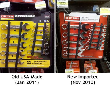 Craftsman Professional USA Made vs Imported Wrenches Sears 2010-2011