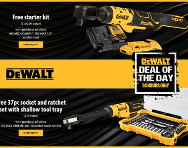 Dewalt Cordless Ratchets Free Tool Deals of the Day Hero 10-27-22