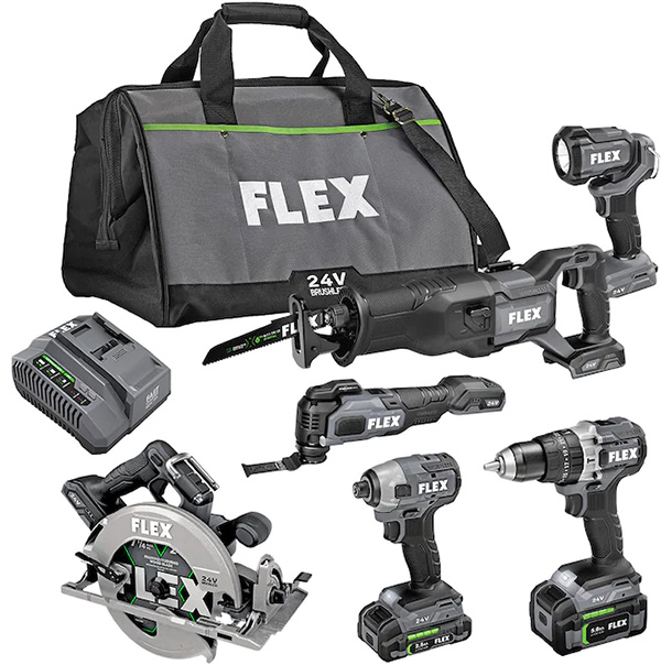 Flex 24V Max 6-Tool Cordless Power Tool Combo Kit