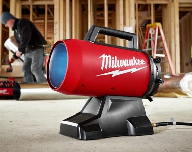 Milwaukee M18 Forced Air Propane Heater 0801-20 at Construction Jobsite