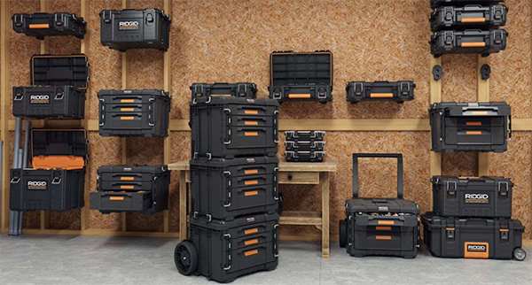 Ridgid Pro Gear 2 Modular Tool Box Product Family with Wall Mounting 2023