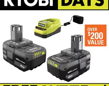 Ryobi Days Battery and Starter Kit Comob with Free Tool